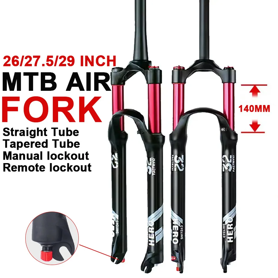 

Вилка Mountain Air Fork 26/27.5/29 дюймов, матовый черный цвет с красной трубкой отскока, магниевый сплав, диаметр трубки 32 мм, ход 140 мм, регулировка амортизации.