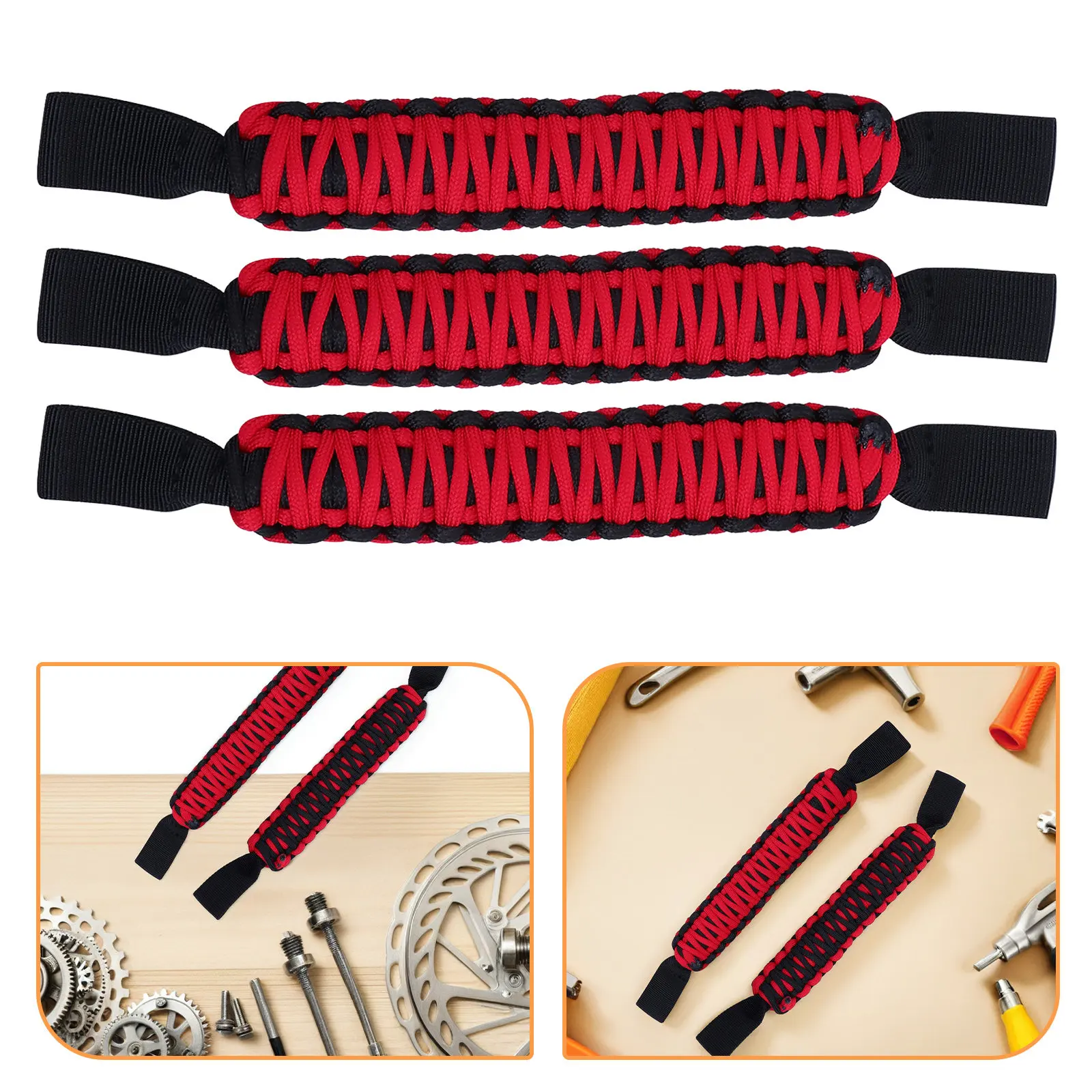 3Pcs Car Safety Grab Handles Headrest Mounted Paracord Rear Seat Handle Grip Assist Handle for Elderly Automotive Grip Handles