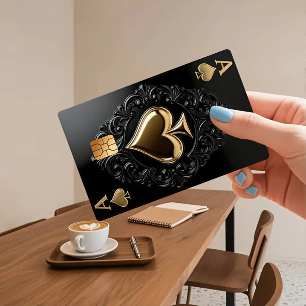 Luxury Black Golden Letter B Credit Card Sticker Bubble Free High Quality PVC Decal For EBT Debit Transit Small Chip Cards