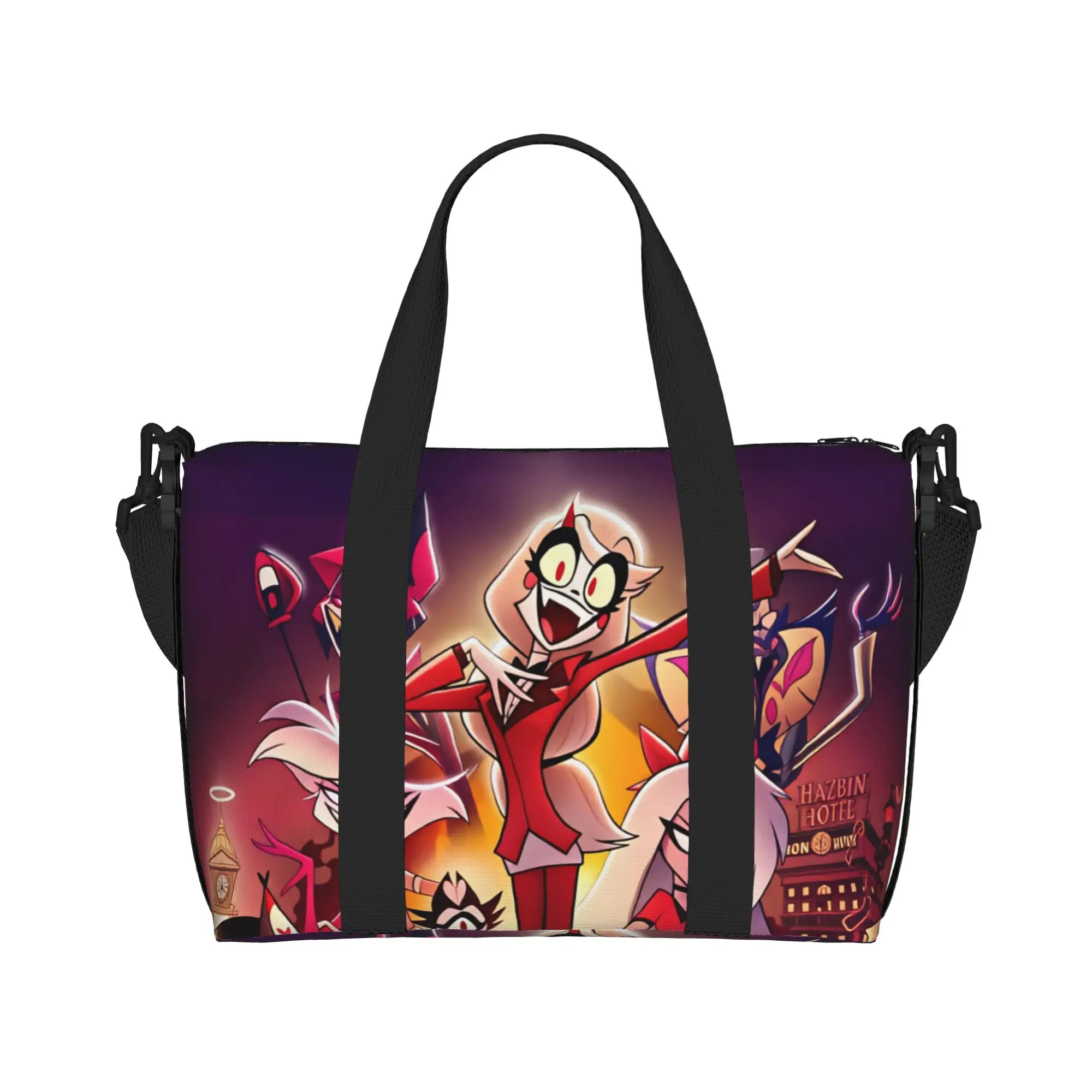 Custom H-Hazbin H-Hotels Charlie Morningstar Vaggie  Tote Bag Women Large Capacity Angel Dust Beach Gym Shoulder Travel Bag