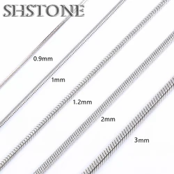 SHSTONE 1mm/2mm/3mm Women Snake Chain Men 925 Sterling Silver 40-75cm Necklaces Fashion Choker Jewelry Classics Neck Necklace