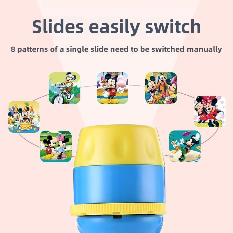 Disney Mickey Cartoon Creativity Toy Children Torch Lamp Flashlight Projector Toy Anime Flashlight Projector Torch Lamp Toys New