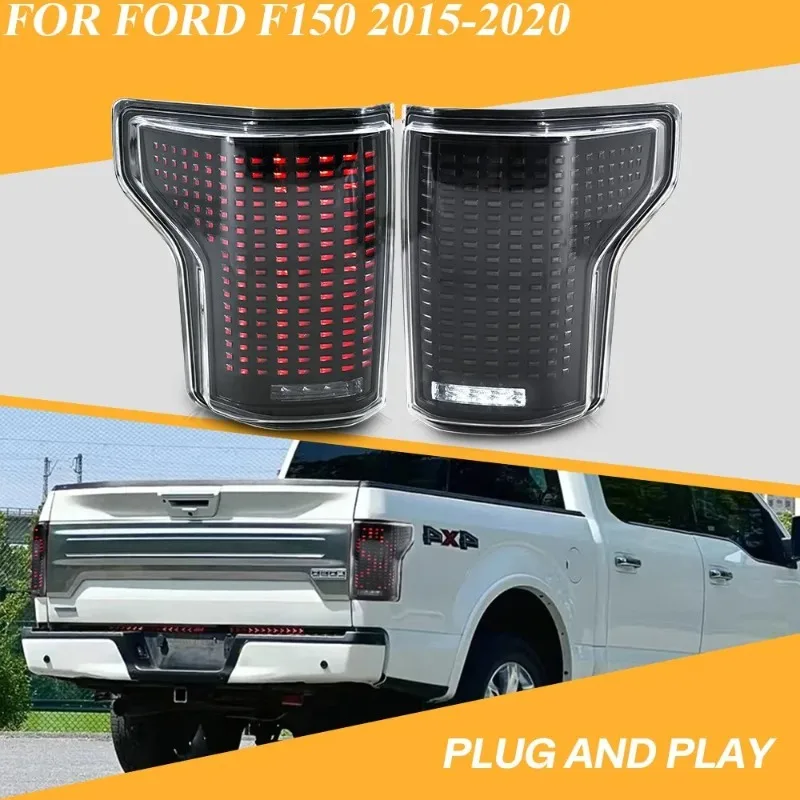 

Для Ford F150 2015-2020 светодиодные задние фонари пара прозрачных линз красный корпус задние фонари слева и справа