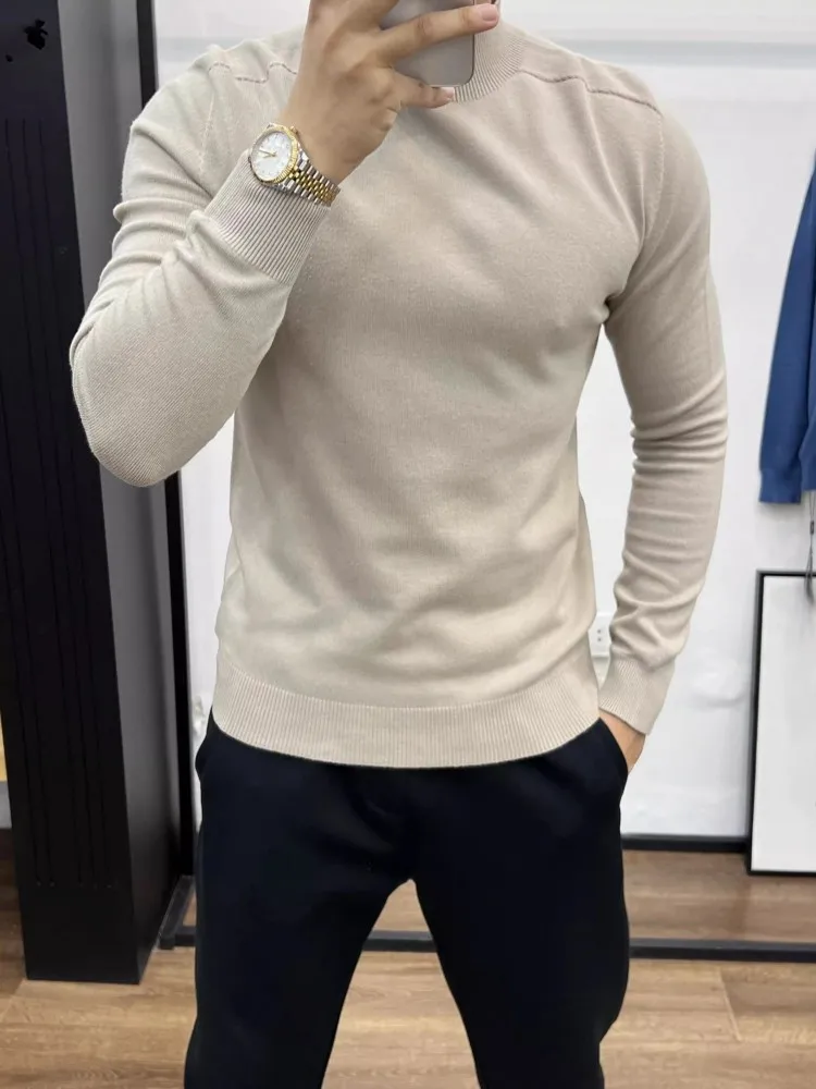 Maglione classico da uomo autunno inverno con collo a lupetto slim fit top manica lunga uomo d'affari casual lavoro pullover lavorato a maglia maglioni colori