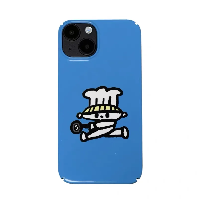 

Ins Korean Blue Cartoon Chef Phone Case for IPHONE 17 Air 16E 15 PROMAX 14 Plus 13 12 MINI 11 PRO 16Plus XR Acrylic Phone Cover