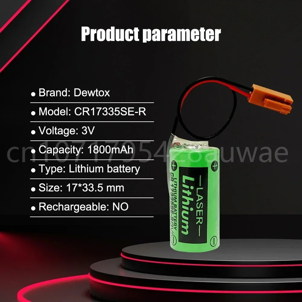 2 uds 3V CR17335SE-R CR2/3A 1800mAh baterías de iones de litio para PLC Servo CNC CR17335 baterías con enchufe