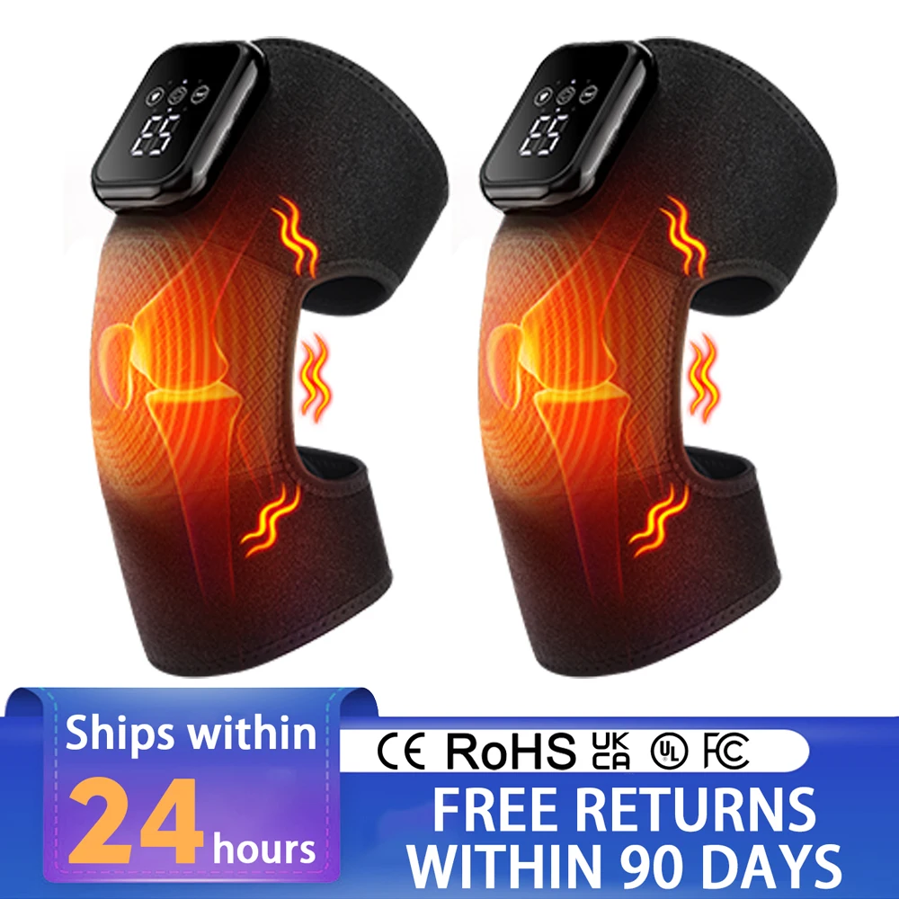 

Electric Knee Pad Massager 3 Vibration 3 Levels Cordless Thermal Hot Compress Knee Support Brace Knee Leg Muscle Protection