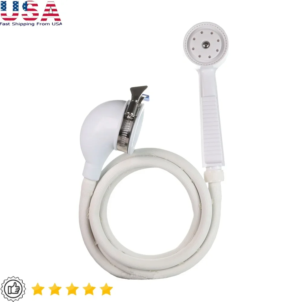 

Портативная ручная насадка для душа Ванны без переключателя Простая установка Распылитель для ванны с 42-дюймовым шлангом Регулируемый зажим Идеальные домашние животные