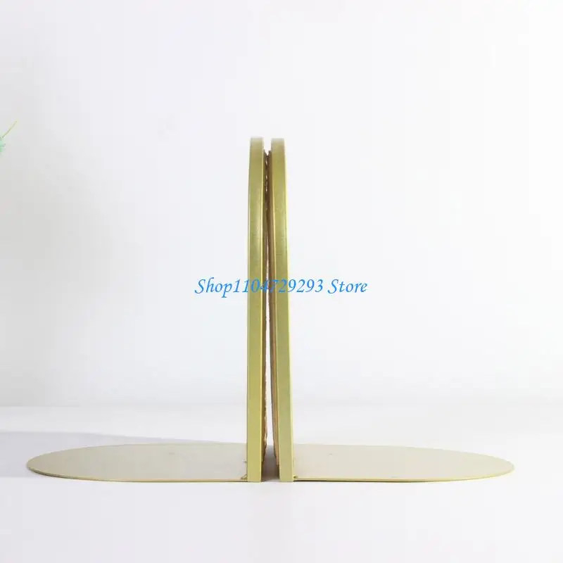 Metal Bookends Arch Rattan Book Support Book Holders Stand Simple Decorative Bookends for Students