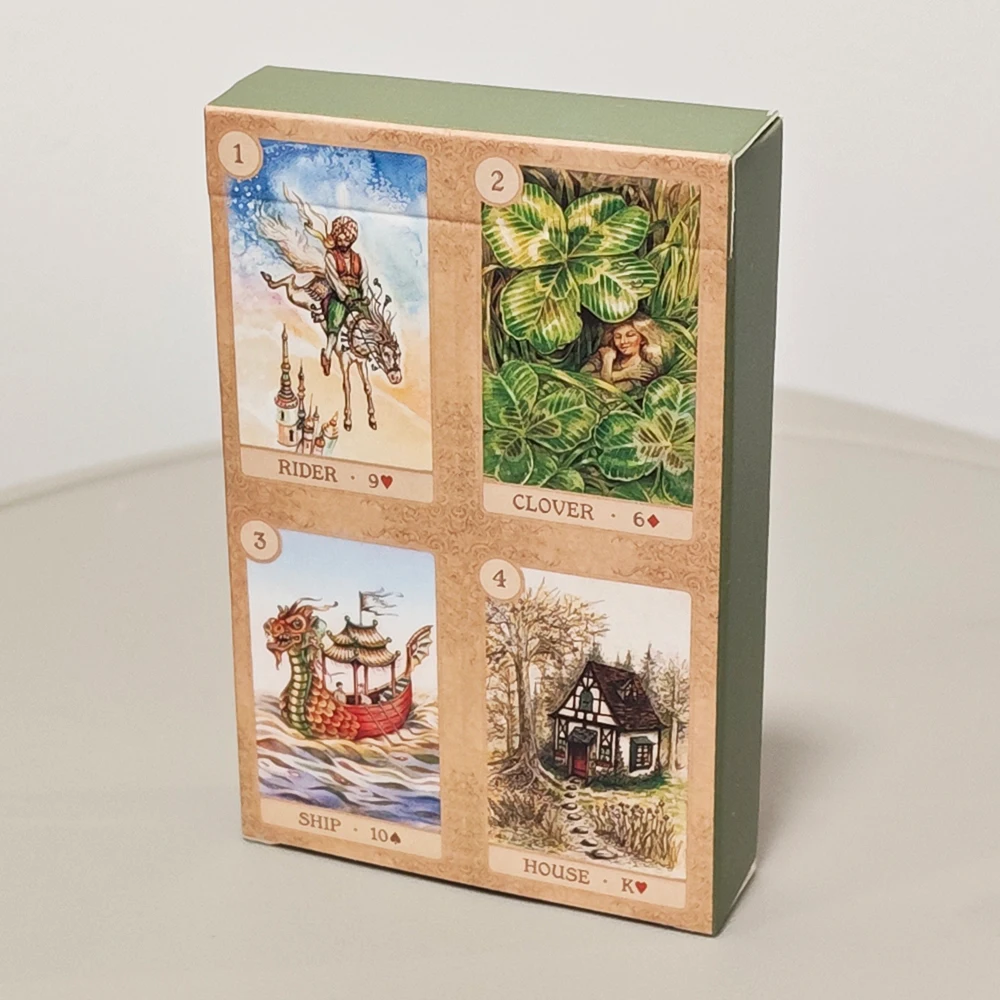 

Сказочная колода Ленорман, 38 шт., карты Ленорман, напечатанные на 350GSM, картон с двойным тиснением, 9*6 см