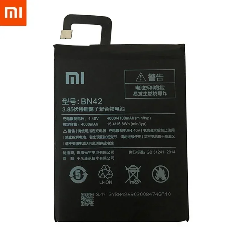 High Quality Original Xiaomi BN42 Phone battery For xiaomi Redmi 4 Hongmi 4 2G RAM 16G ROM Batteries 4100mAh Fast Shipping