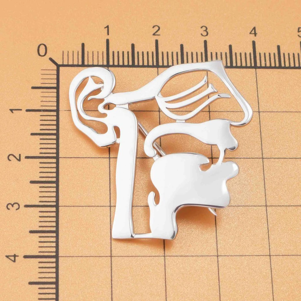 Hanreshe Medical ENT Skull Brooch Pin Simple Classic Doctor Nurse Hospital Lapel Clothes Badge Medicine Jewelry Decoration Gift