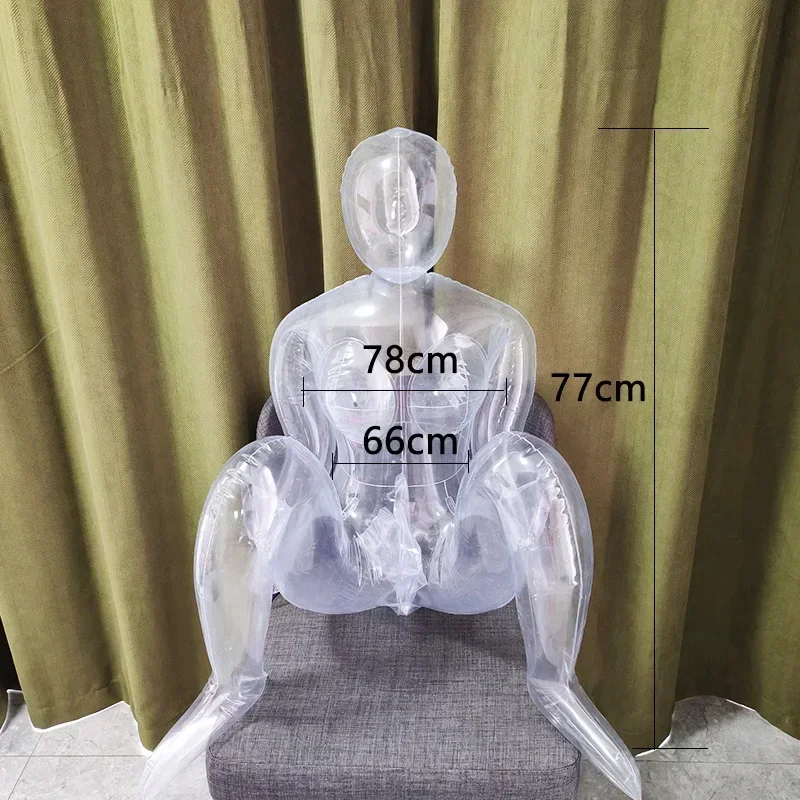 DS8214 Clear 77cm Full Body Inflatable Female Mannequin Toroso Inflatable Shooting Pattern Maniqui Cloth with Head Doll