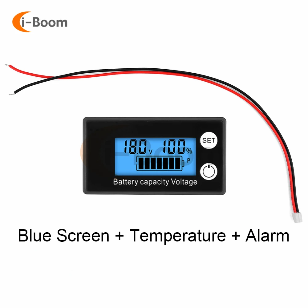 12V 24V 48V 72V Lead Acid Lithium Battery Capacity Indicator DC 8V-100V Li-ion LiFe PO4 Car Motorcycle Voltmeter Voltage Gauge