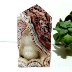 Natural Stone Mexico Lace Agate Crystal Wand point Raw Rock Witchcraft Chakra Reiki Healing Feng Shui Crystals Home Decorations