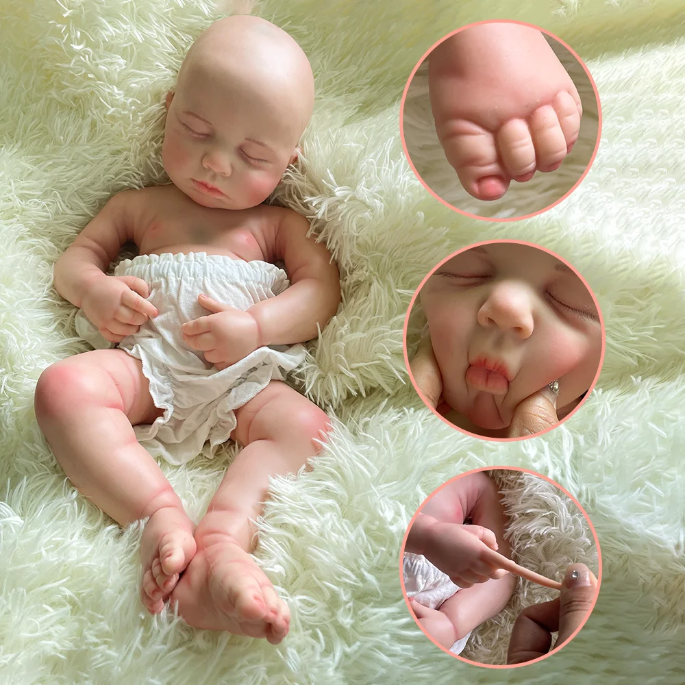 50cm Painted Reborn Silicone Baby Dolls Super Soft Realistic Art Collection Realistic Art Gift Reborn Dolls