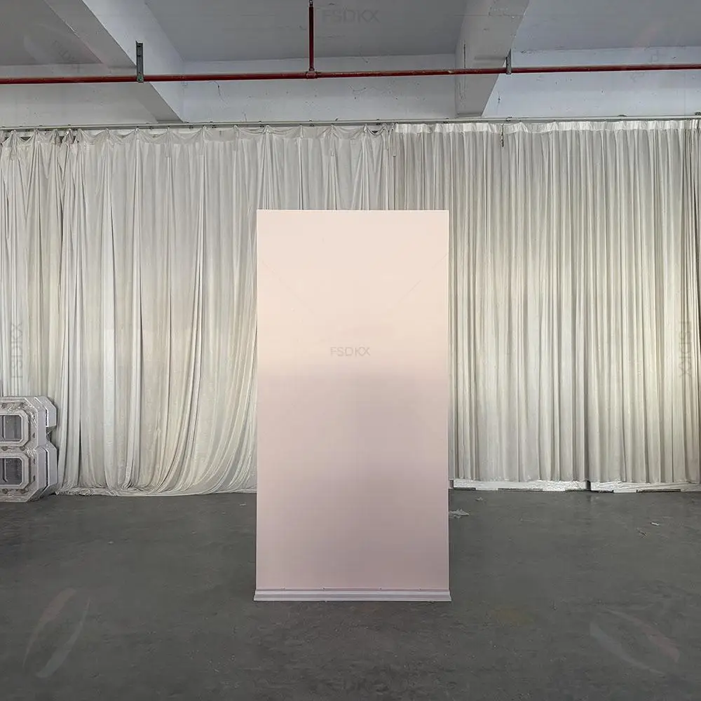 

FSDKX Customized White PVC Arch Backdrop Stand Elegant Acrylic Wedding Arch Backdrop for Stage Decoration