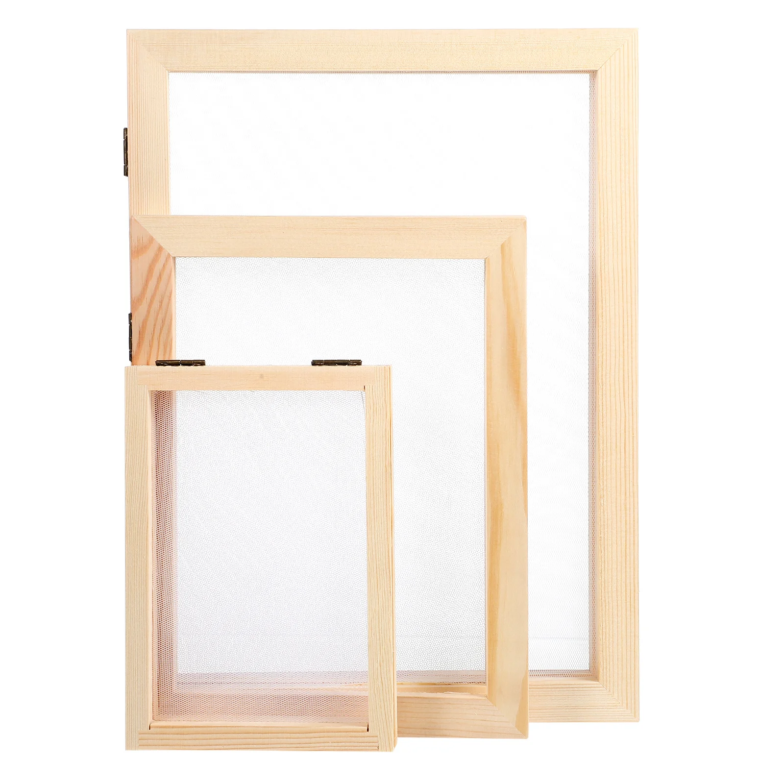 

1Set Double Layer Frame Paper Making Kit Wooden Screen Natural Texture High Density Mesh Drainage Efficient DIY Craft Supplies