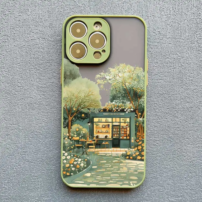 Ölgemälde Garten Villa Landhausmärchen Kunst Handyhülle für iPhone 17 16 15 14 13 12 11 Pro Max XR XS X 15 16 Rückseite – Detail 2