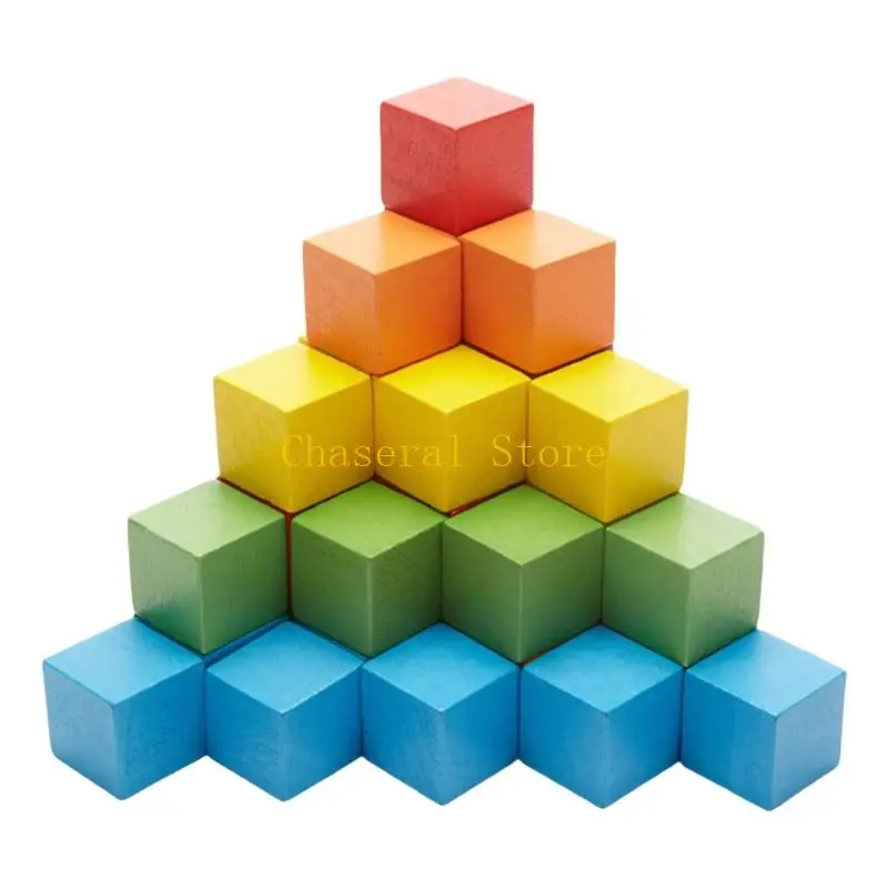 E7CE Educational Wooden Colorful Cube Block Set Set Toy per il bambino elementare