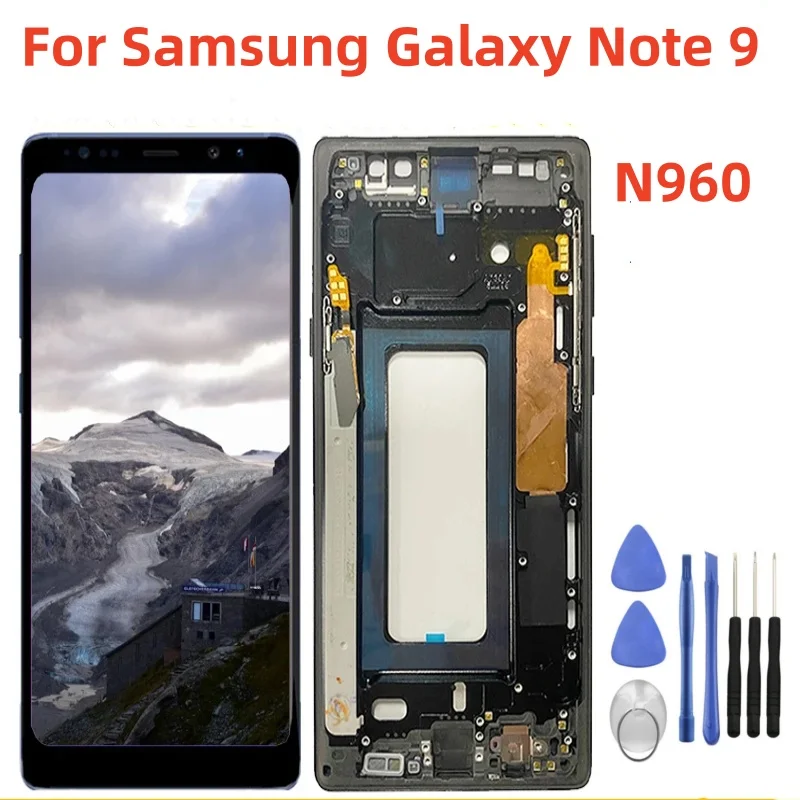 for SAMSUNG Note 8 N950 Display for SAMSUNG  Note 9 LCD N960 With Frame Touch Screen Digitizer Assembly Repair Parts Tested