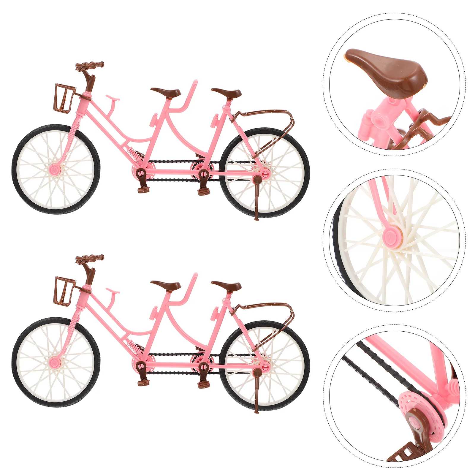 2 Pcs Kids -seater Bicycle Figurine Decor Plaything Desk Simulation Durable Ornaments Toy Child