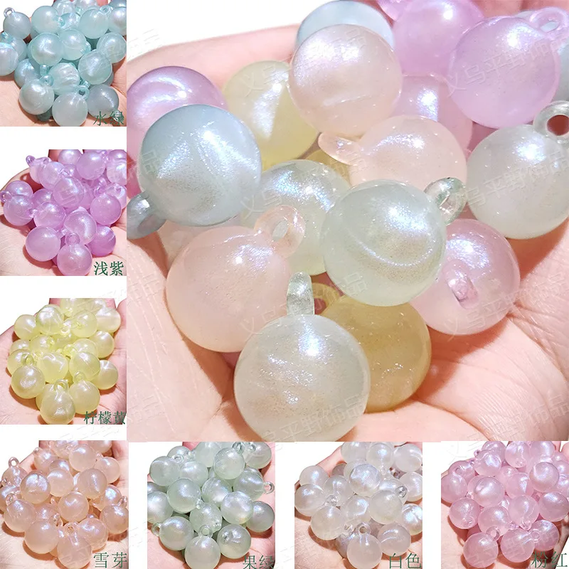 

DIY Jewelry Findings Gltter Jelly Colorful Round Necklace Bracelet Earring Beads Ornament Accessory Pendants 16mm 200pcs