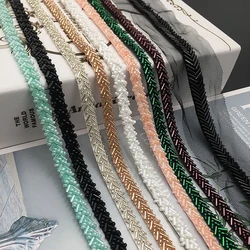 1Yard Beaded Lace Ribbon Garment Sewing Accessories Trimmings For Clothing Dress Collar Cuff DIY Crafts Needlework Applique