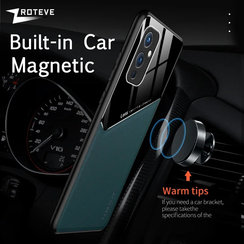 For OnePlus 9 Case Zroteve PU Leather Car Magnetic Hard PC Cover For One Plus 9 R RT 9R 9RT OnePlus9 OnePlus9R OnePlus9RT Cases