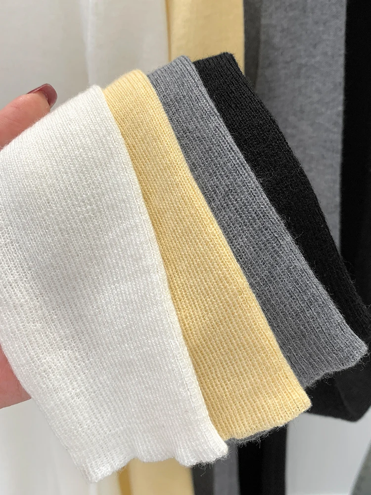 

Sweaters Jumpers Pullovers Women High Stretch Merino Mock Neck OL BF Y2K Lady Commute Professional Elegant Simple Winter Thermal