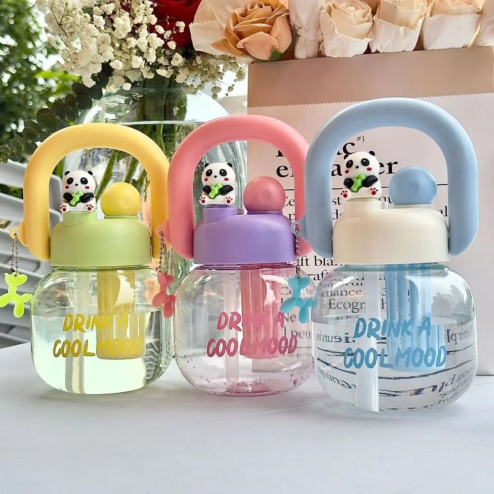 

Water Mug With Straw Kids Water Sippy Cup Plastic Leakproof Portable Drink Bottle 600/800ml Cute Transparent Bottle School