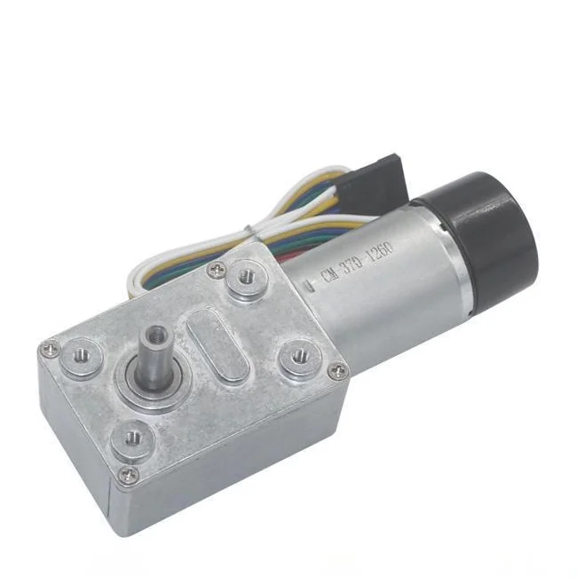 JGY-370 Worm Gear Motor Encoder Speed Measuring Motor 12V High Torque Low Speed Self-locking Motor