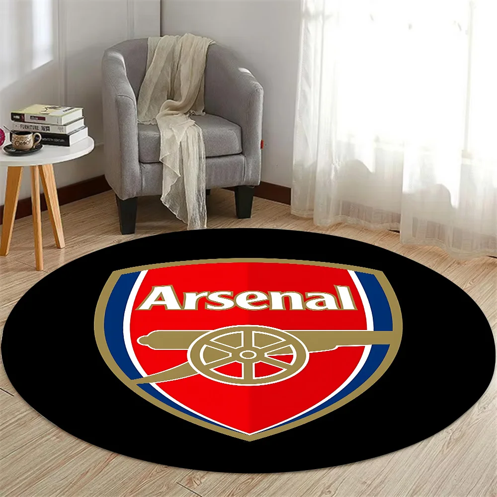 Football HD Printed Round Carpet for Living Room Bedroom Kitchene Rugs Mats Flannel Anti-Slip Rug Decoration Arsenals-S-Gift