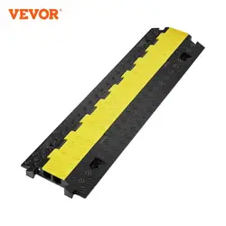 VEVOR Cable Protector Ramp 1/3/5 PCS 2 Channel Heavy Duty Wire Cord Cover Ramp with TPR Flip-Open Top Cover Traffic Speed Bump