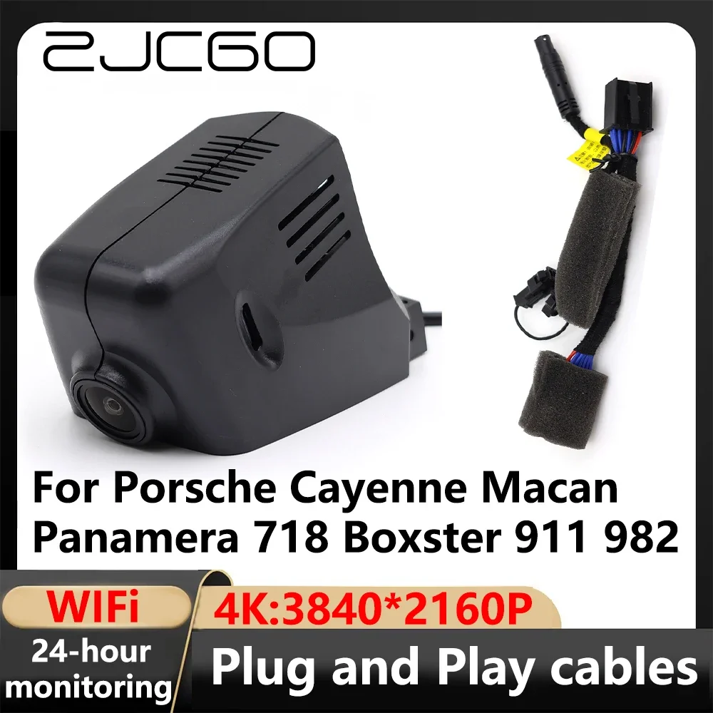 ZJCGO 4K Wifi 24H 3840*2160 Car Camera Dash Cam Video Recorder for Porsche Cayenne Macan Panamera 718 Boxster 911 982