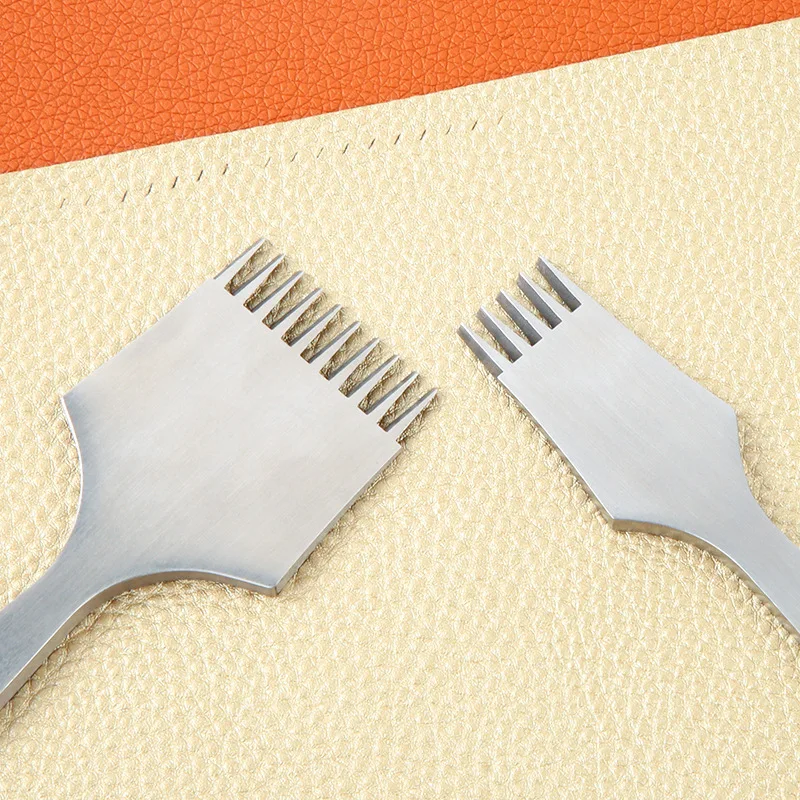 Conjuntos de cinzel de costura e laço de aço para artesanato em couro, pontas polidas para escultura em couro, tamanhos de 2.7mm/3.0mm/3.38mm/3.85mm