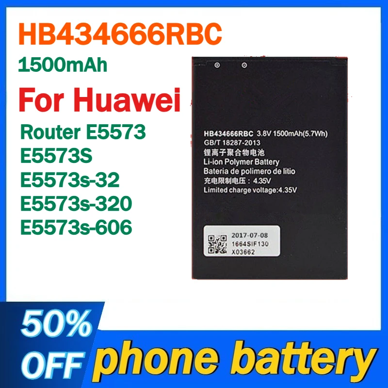 

HB434666RBC 1500mAh Mobile Phone Battery For Huawei Router E5573 E5573S E5573s-32 E5573s-320 E5573s-606 Batteries