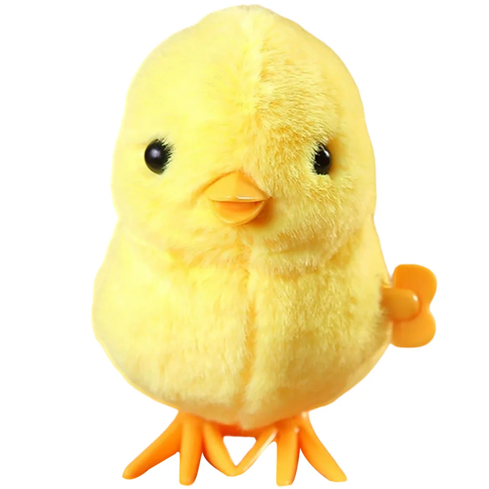 Inflatable Spring Jumping Yellow Chicken Toddler Gifts Plush Animals Wind up Toy Plastic Wind-up Toys