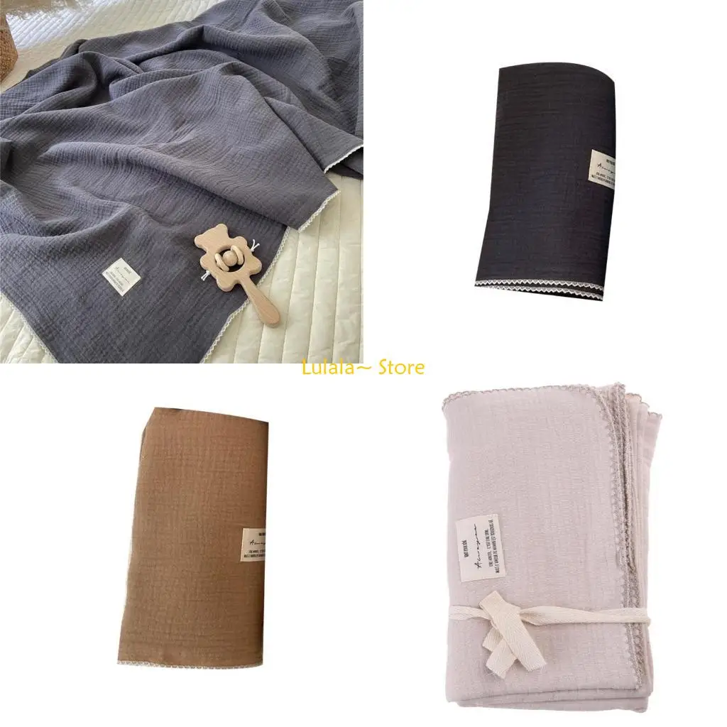 

Y4QA Cotton Blanket for Toddler Kid Ultra Absorbent SwaddleWrap Muslin SwaddleQuilt