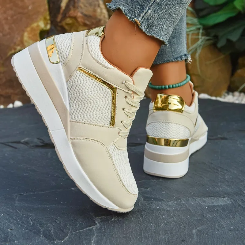 Frauen Turnschuhe Luxus Strass Casual Mode Dicken Boden Nicht-slip frauen Lace-up Sport Laufschuhe Zapatillas mujer