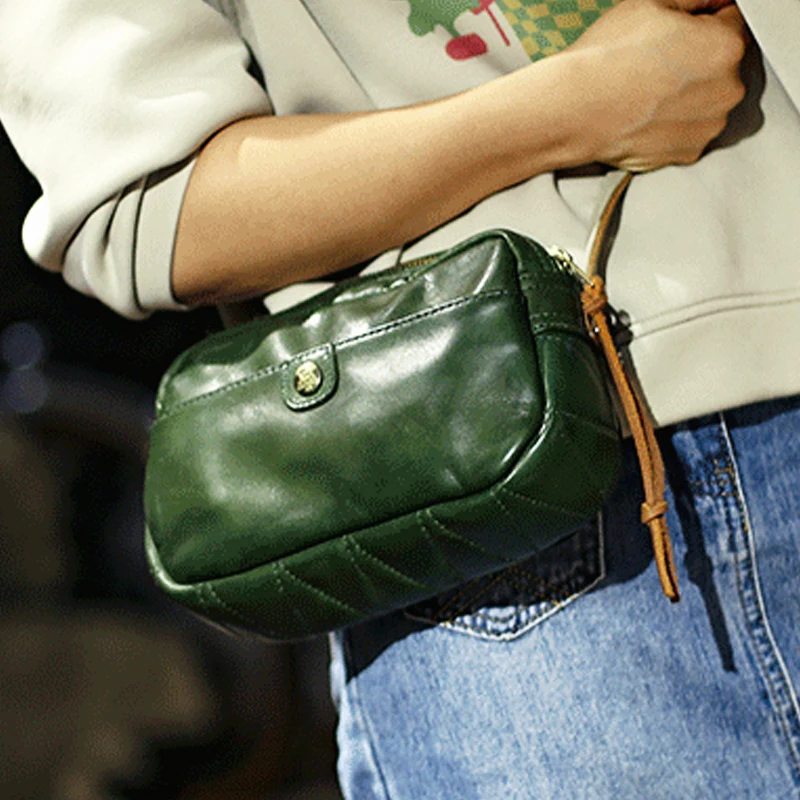 casual high quality First layer cowhide women's shoulder bag weekend party designer handmade genuine leather crossbody bag