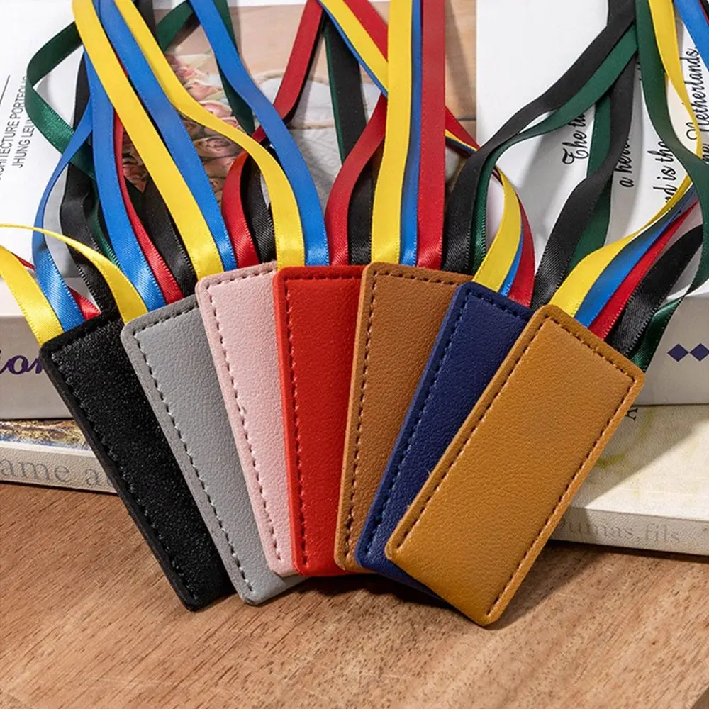 Reading Bookmark Bookmark With Ribbons Pagination Mark Multi-color Book Reading Sorter PU Leather Handcrated Book Paginator
