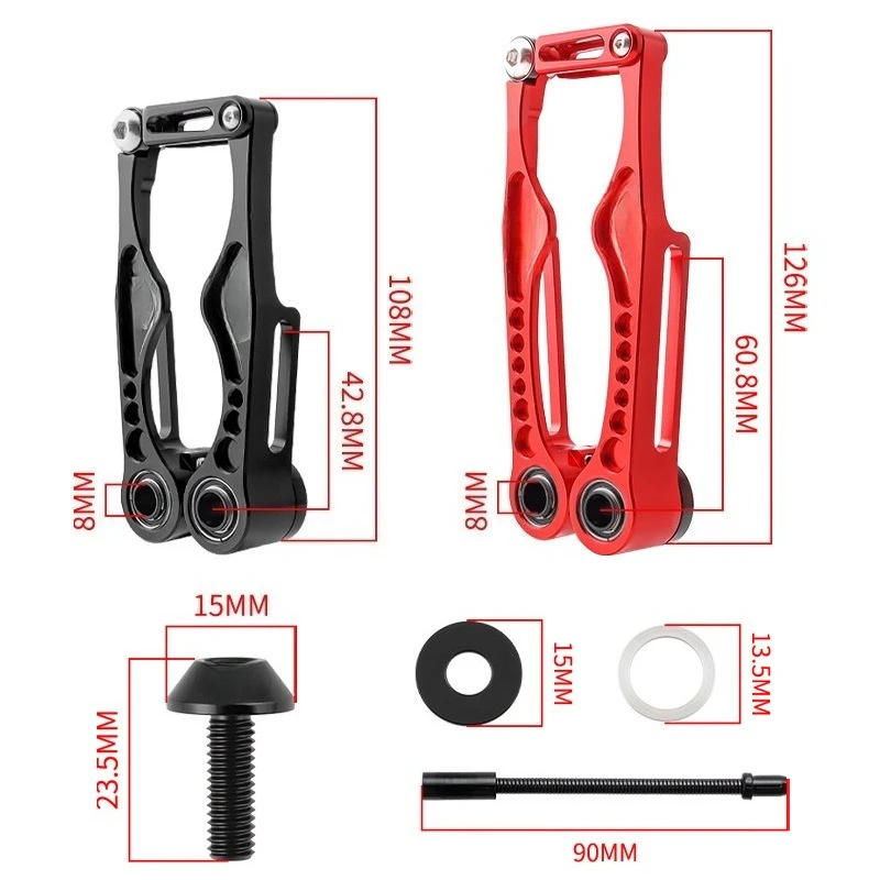 CNC Ultra-light V-Brake Caliper Short Long Arm Anti-lock Brake for Mountain Folding Bike Modified Parts