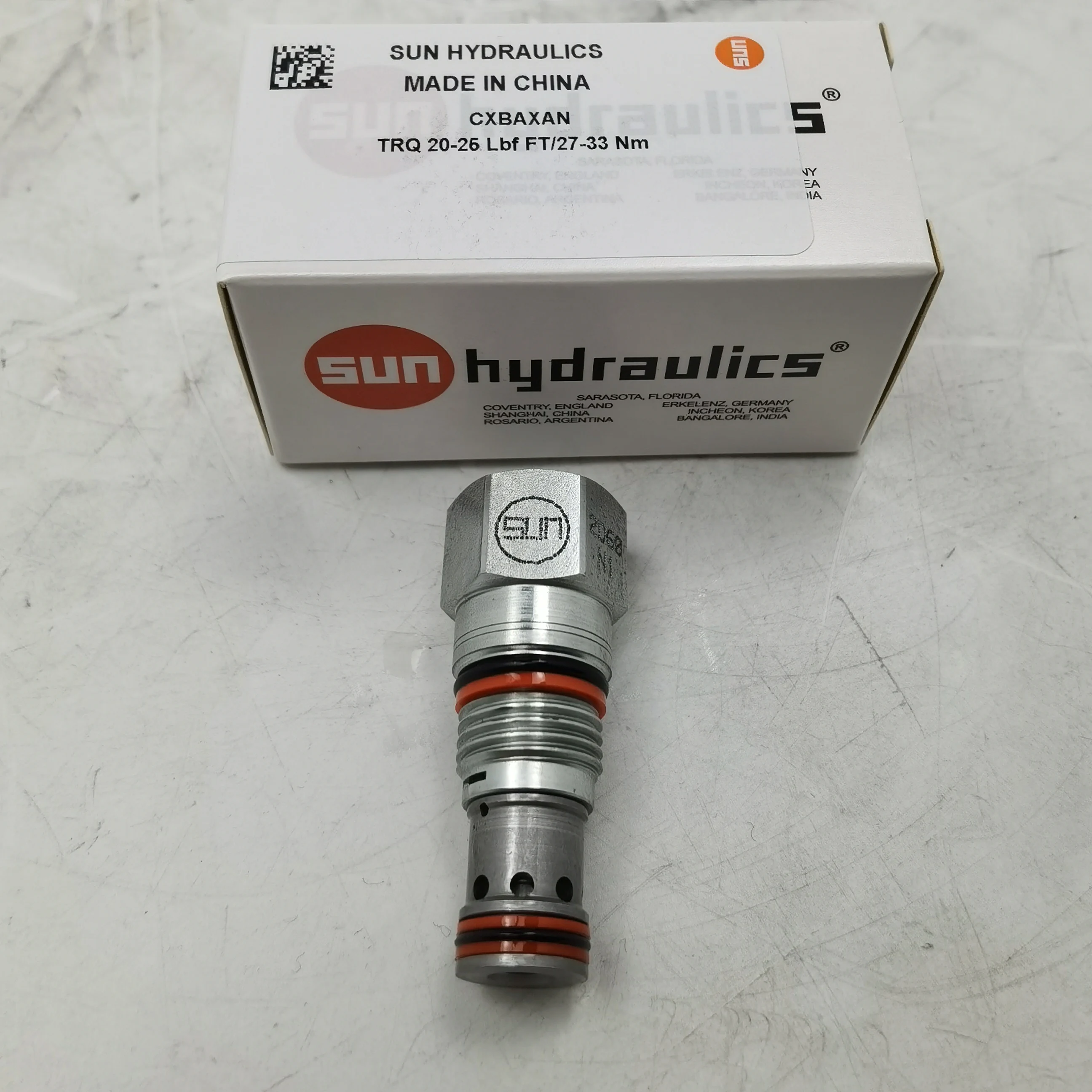 SUN hydraulics made in china CXBAXAN TRQ20-25 Lbf FT/27-33 Nm hydraulic valve parts