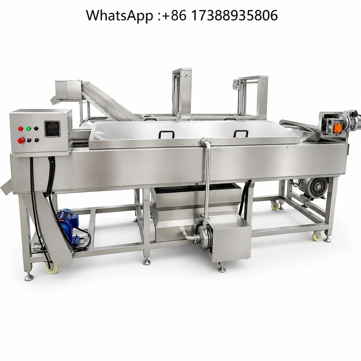Commercial Industrial Automatic Vegetable Fruit Washer Peeler Machine Roller Brush CE Certified 1 Year Warranty Food Grade