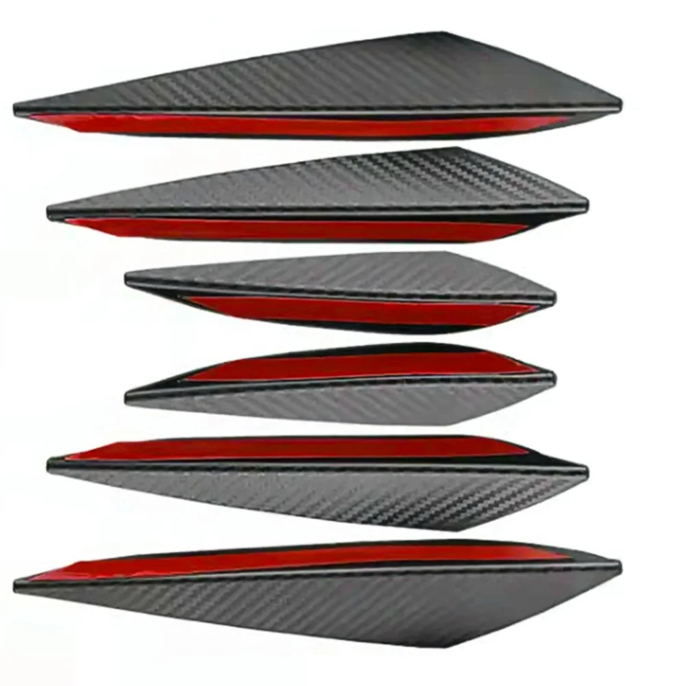 

6Pcs Bumper Anti-Collision Strip Lightweight PVC Car Front Bumper Protector Scratch Guard Cover Lip Splitter Fins