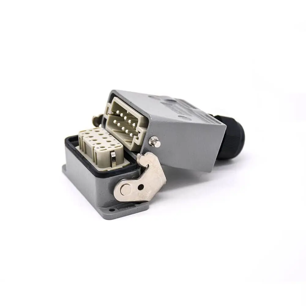 H10A Heavy Duty Industrial Connector M25 Male Butt-Joint Female 10Pin Silver Plating Bulkhead Mounting