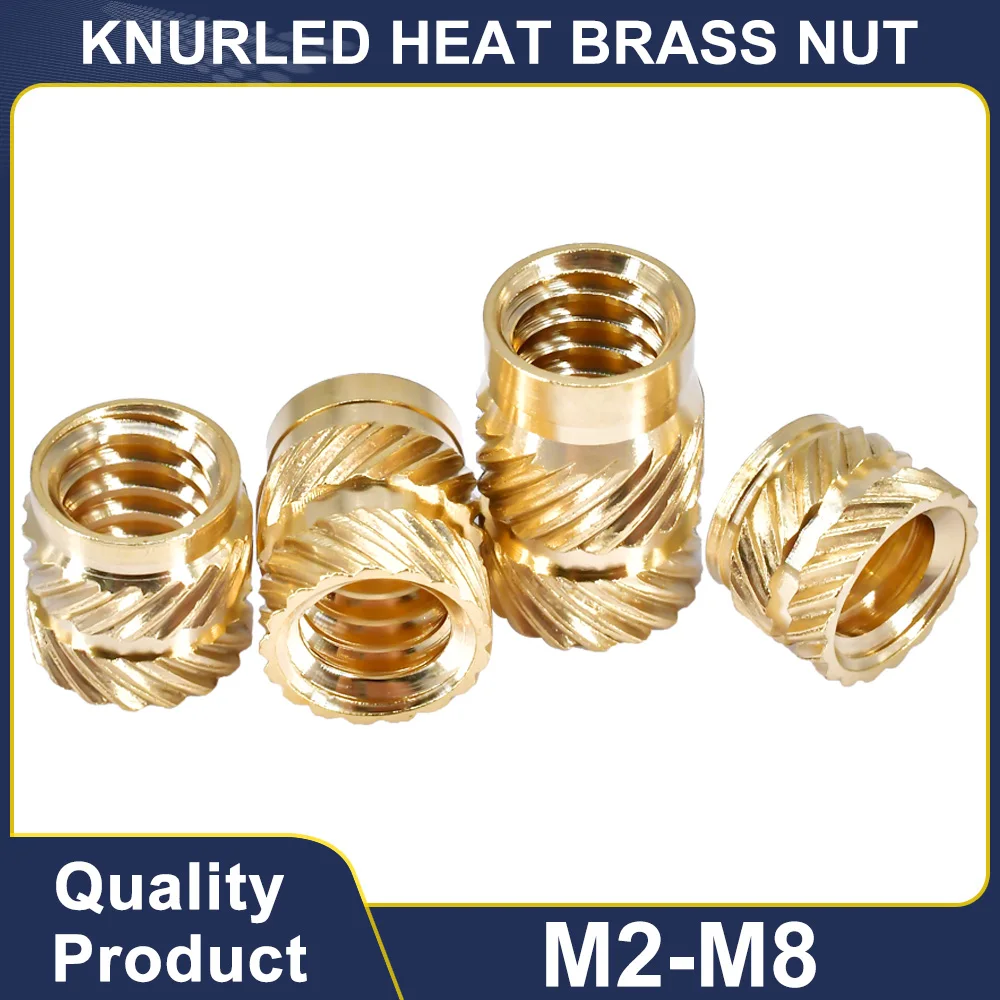 M2 M2.5 M3 M4 M5 M6 M8 Heat Brass Insert Nut Hot Melt Metric Thread Insertnut Double Twill Knurled Insertion Nuts For 3d Printer