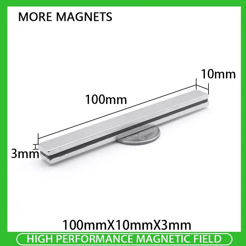 

1/2/3/5/10PCS 100x10x3 100x10x5 100x10x10 100x20x3 100x20x5 100x20x10 100x25x5 Block NdFeB Magnet N35 Powerful imanes