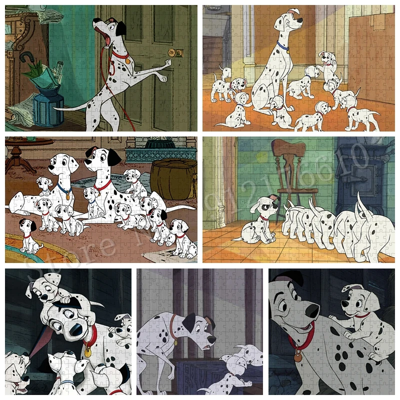 

Disney One Hundred and One Dalmatians Jigsaw Puzzle Creative Dogs Decompression Game Toys 300/500/1000 Pics Puzzles Decoration